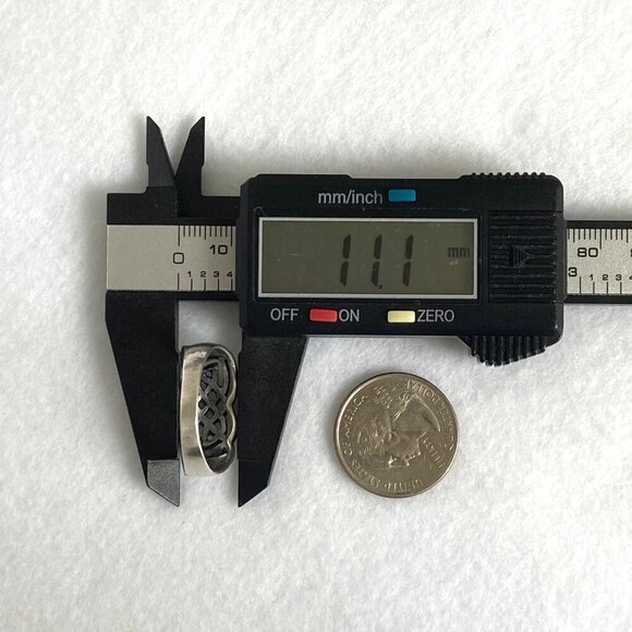 Sterling Silver 925 Celtic Knot Unisex 11MM Wide Band Ring Sz 12 - Picture 13 of 15